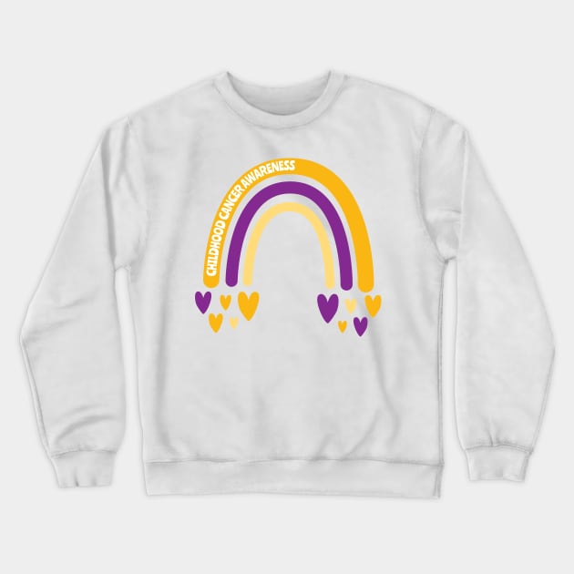 Childhood Cancer Awareness Rainbow Crewneck Sweatshirt by Teamtsunami6